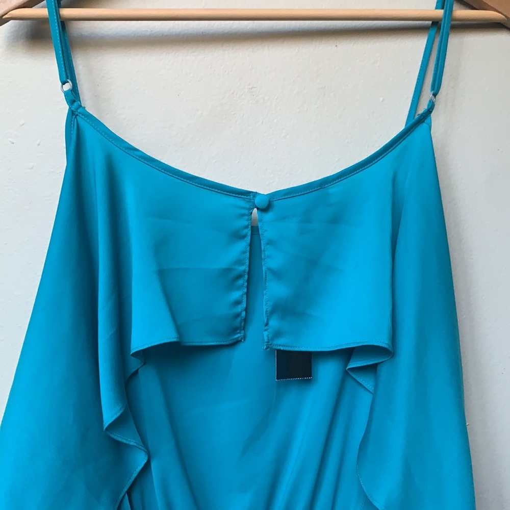Bebe New Open Back Ruffle Dress Perfect Weekend NWT - Picture 4 of 12